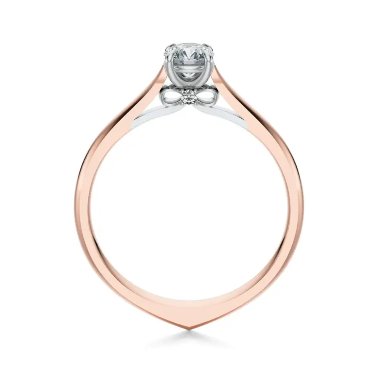 Pierścionek z diamentem różowe złoto